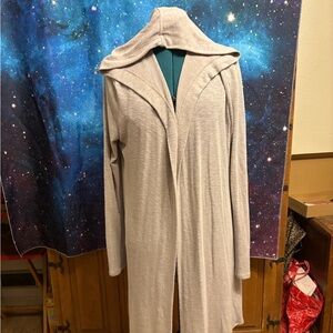 Light Beige Hooded Cardigan